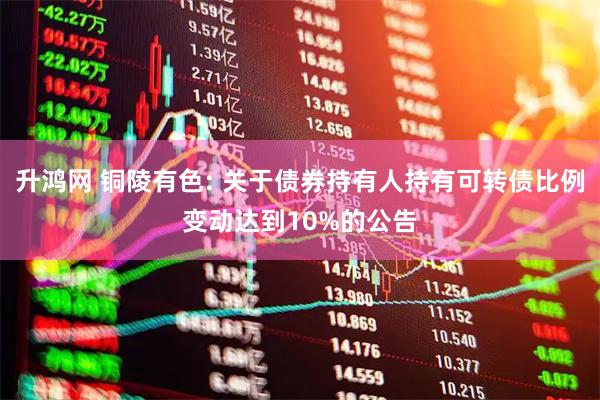 升鸿网 铜陵有色: 关于债券持有人持有可转债比例变动达到10%的公告